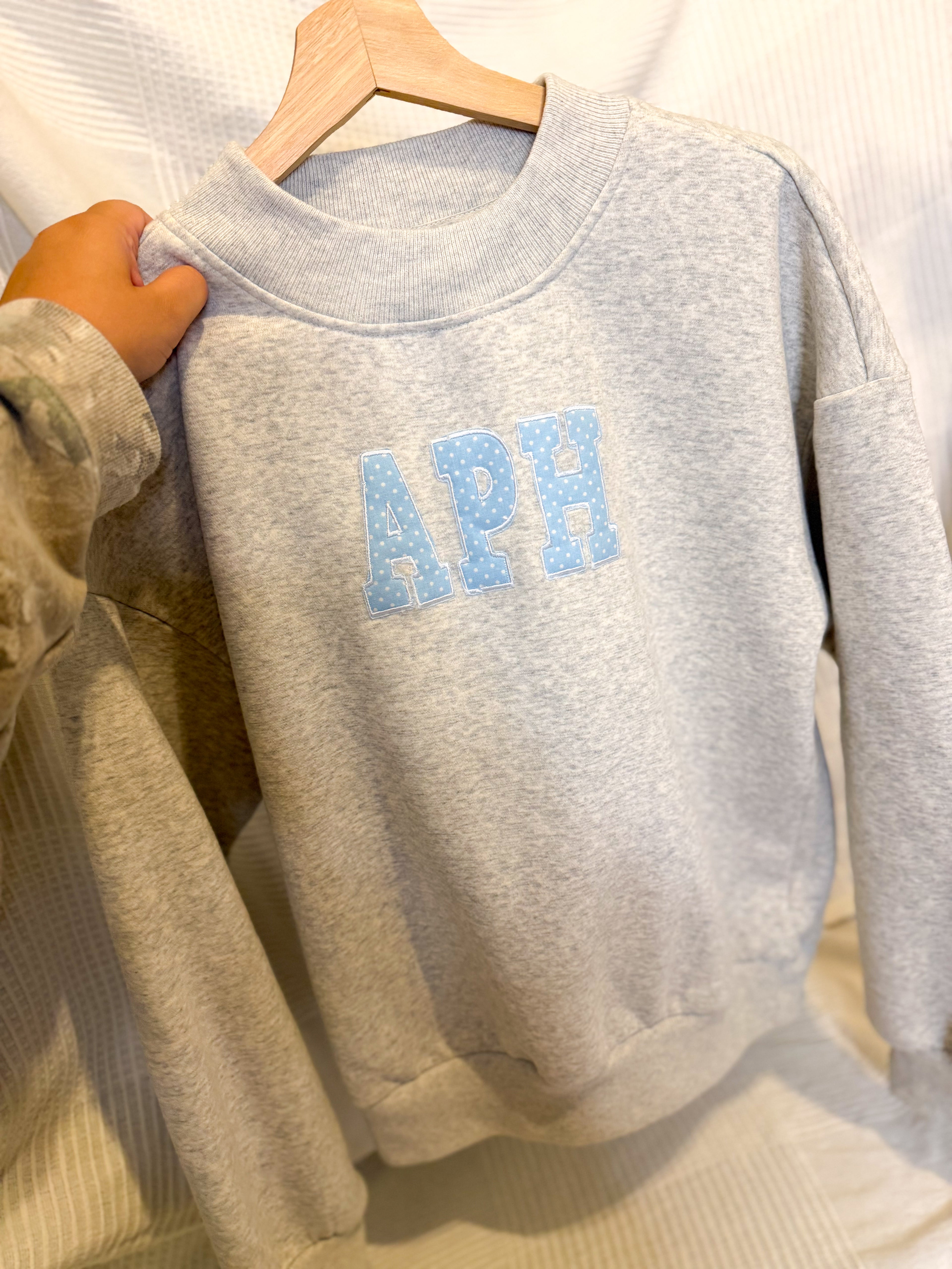 Polka Dot Initials : Custom Embroidered Mockneck