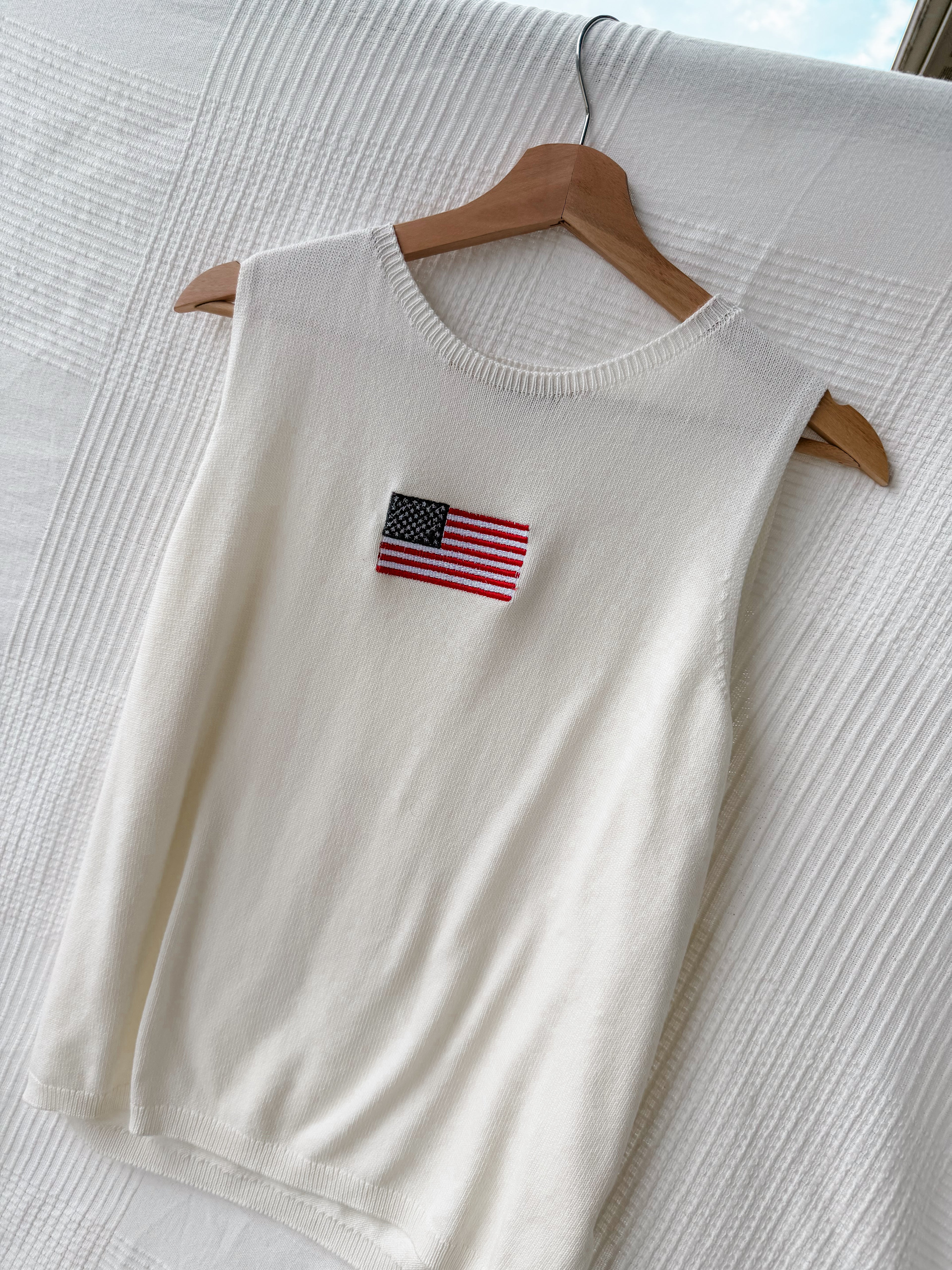 American Flag Sweater Tank