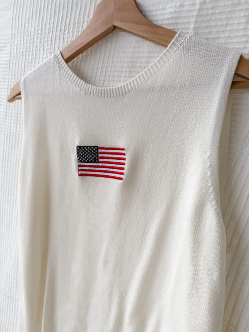 American Flag Sweater Tank