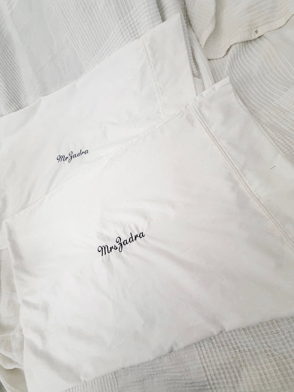Mr & Mrs Embroidered Pillowcases