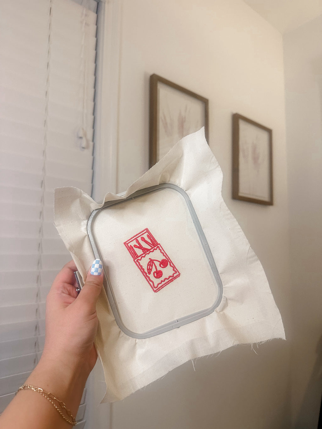Embroidered Cherry Match Box
