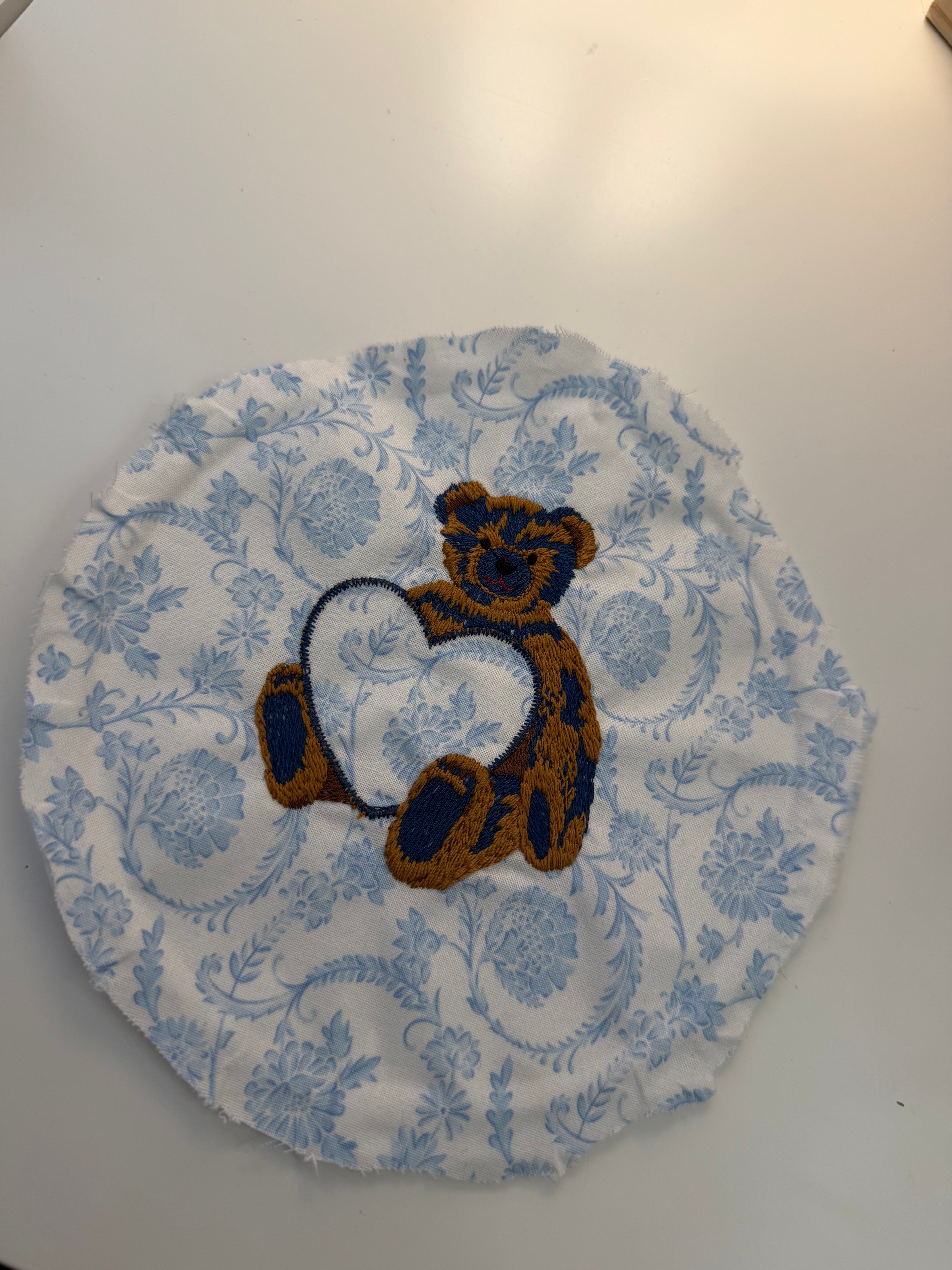 Embroidered Teddy (made to be framed)